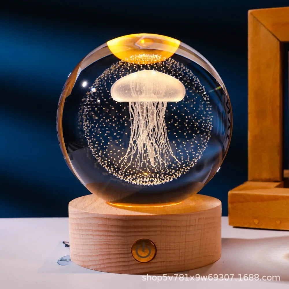 3D Axolotl Laser Engraved Crystal Night Light - Perfect Gift for Kids & Loved Ones-World Bazaar Life
