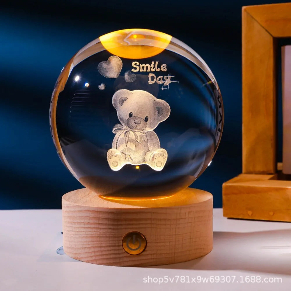 3D Axolotl Laser Engraved Crystal Night Light - Perfect Gift for Kids & Loved Ones-World Bazaar Life