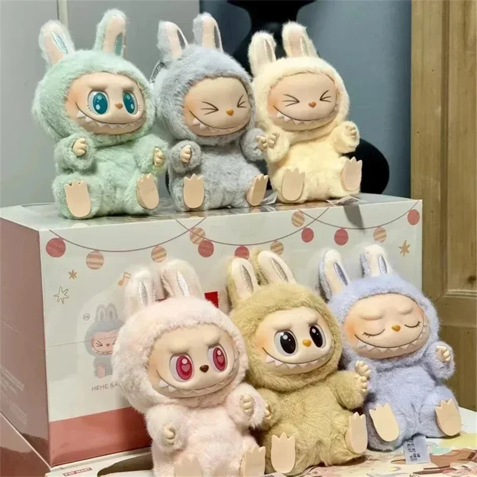 For Labubu 2 Heartbeat Macaron Enamel The Monsters Face Blind Box Pvc Figurine Tabletop Ornament Kawaii Doll Kid Birthday Gift