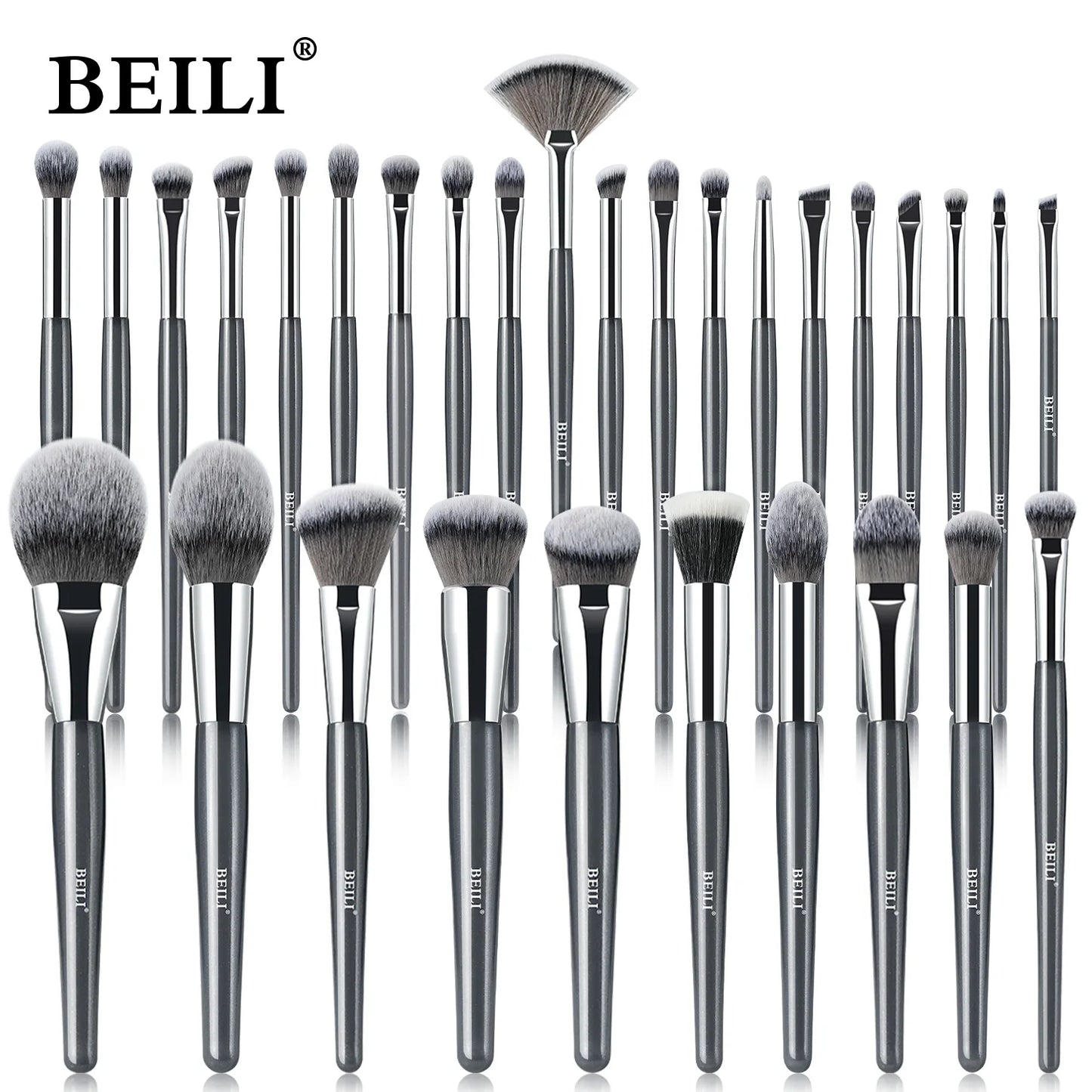 BEILI 9/15/30Pcs Pro Makeup Brushes Suitable for Foundation Powder Concealer Eyeshadow Eyebrow Eyelashes Eyeliner Brush Set-World Bazaar Life