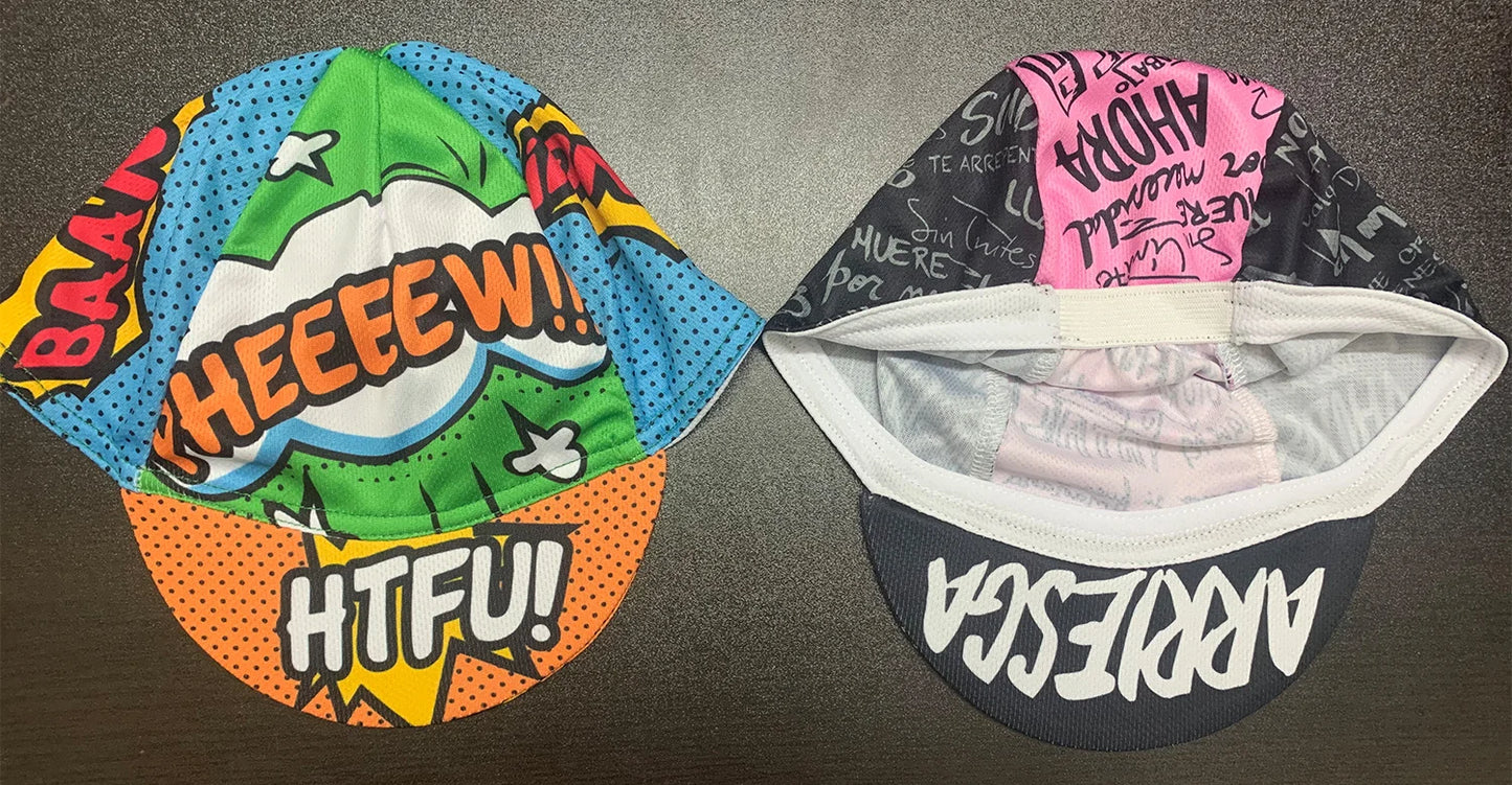 SweetMatt Classic Retro Beer Coffee Ice Cream Cartoon Polyester Cycling Caps Bicycle Quick Dry Sports Hats Summer Bike Balaclava