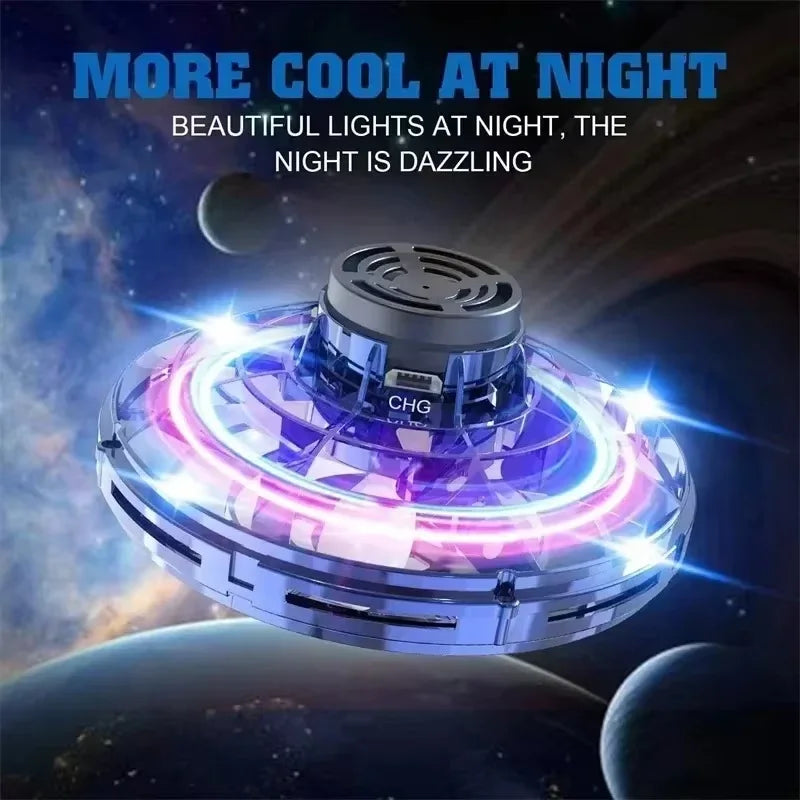 UFO Fingertip Gyroscope Sensing Toy, Fun Floating Luminous Gyroscope Stress Reducing Toy Children's Birthday Toy Gift