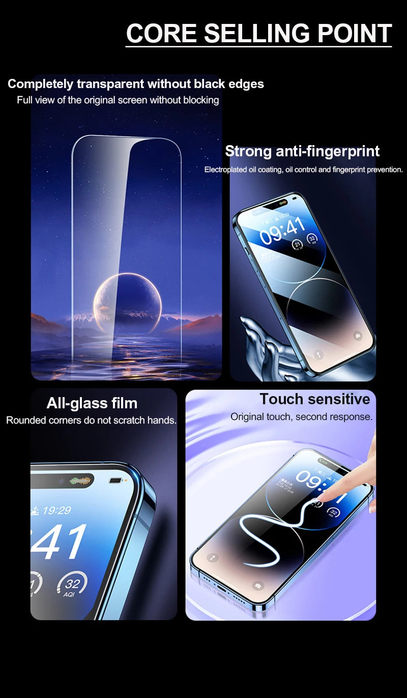 3-Pack Premium Tempered Glass Screen Protectors for iPhone 14, 13, 15, 11, 16 Pro Max & More - Top-Rated, User-Friendly