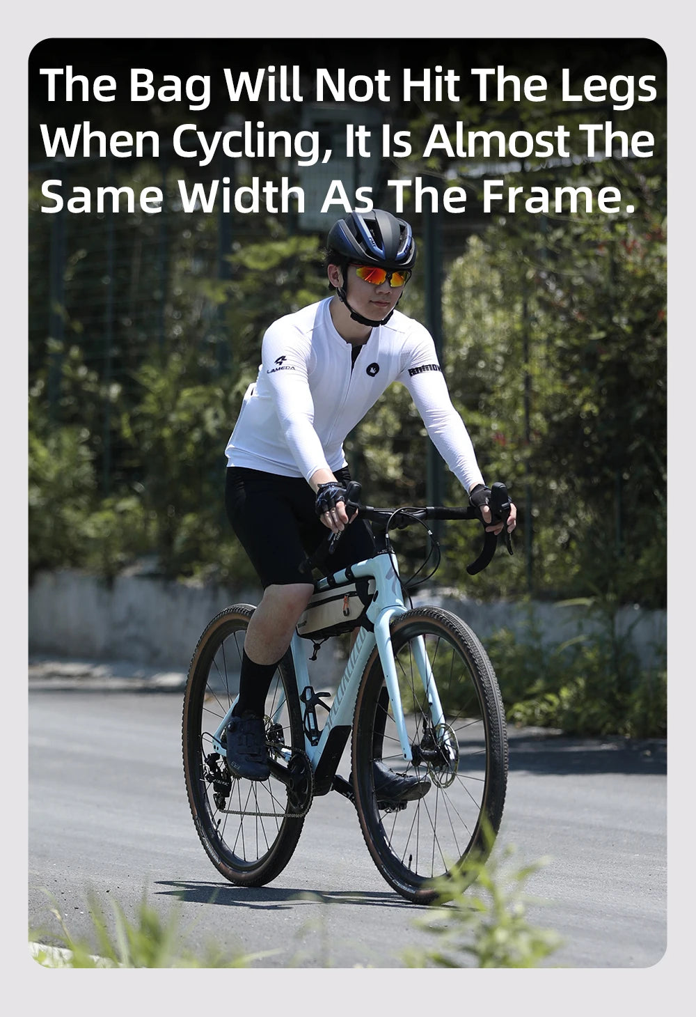 Rhinowalk Bike Frame Bag 2.1L-2.7L Splash-Proof Bicycle Under Tube Bag Triangle Bag Double Sided SBS Zipper Bottom binding syste
