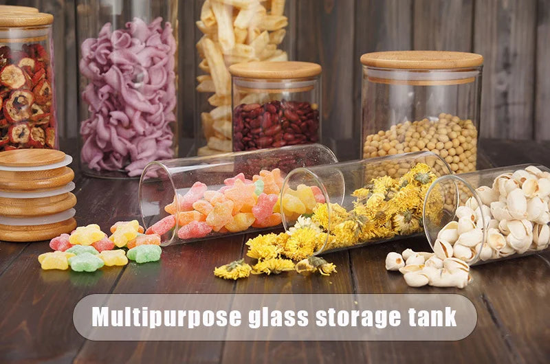 Glass Cereal Storage Jars – Sealed Kitchen Food Containers-World Bazaar Life