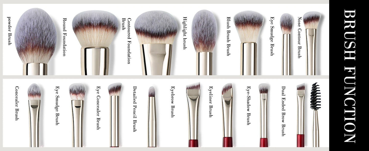 BEILI 9/15/30Pcs Pro Makeup Brushes Suitable for Foundation Powder Concealer Eyeshadow Eyebrow Eyelashes Eyeliner Brush Set-World Bazaar Life