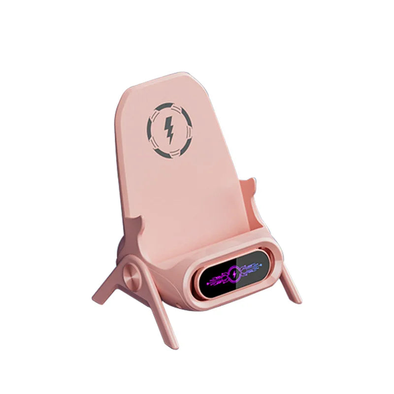 15W Wireless Charging Phone Holder Desktop Multifunctional Creative Mini Chair Charger Holder for iPhone Xiaomi Phones Tablet