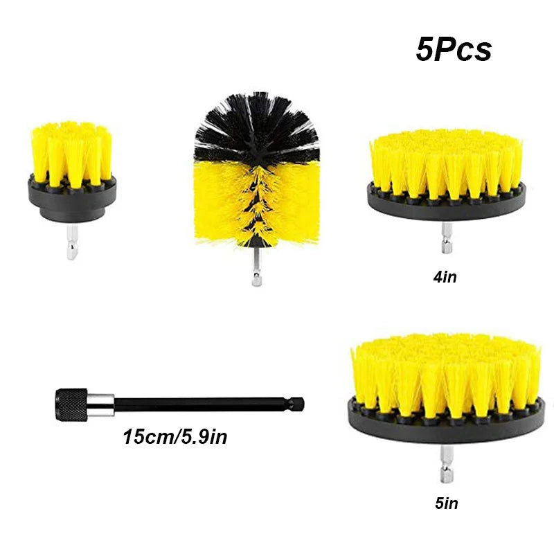 UNTIOR Electric Drill Brush Kit Power Scrubber Brush Attachments Set Scrub Wash Brushes Tools for Car Floor Tires Toilet Cleanin-World Bazaar Life