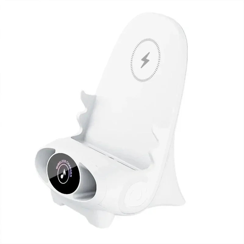 Desktop Vertical Holder Magnetic Wireless Charger Mobile Phone Stand Unique Mini Chair Shape Tablet Phone Fast Charging Station