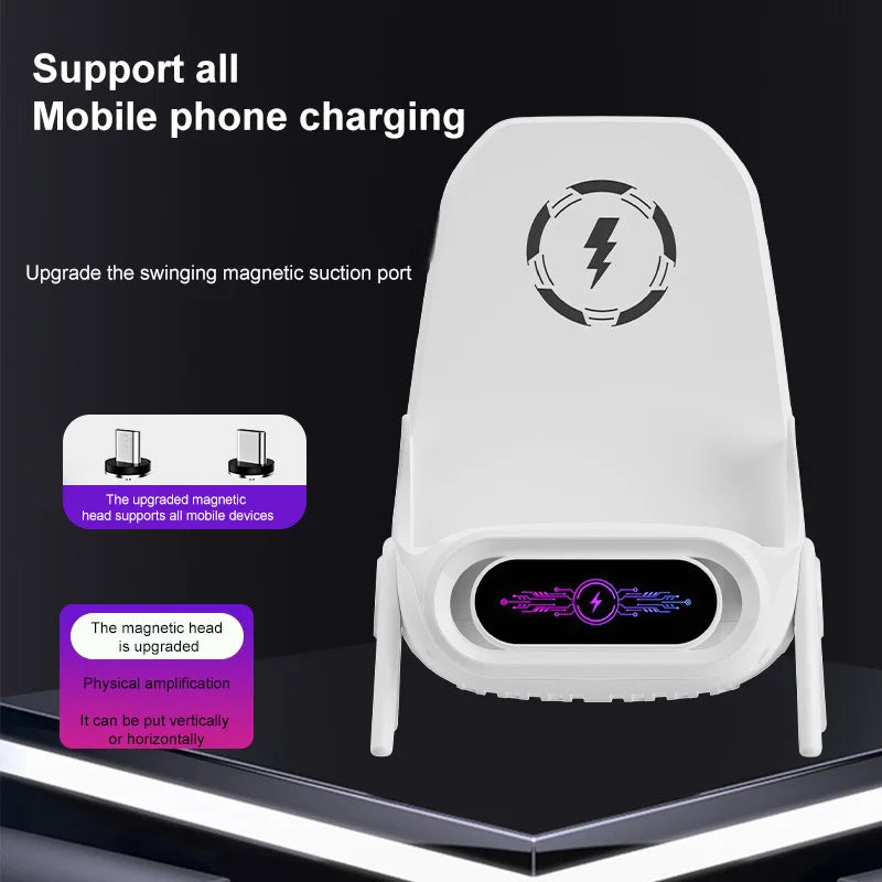 15W Wireless Charging Phone Holder Desktop Multifunctional Creative Mini Chair Charger Holder for iPhone Xiaomi Phones Tablet
