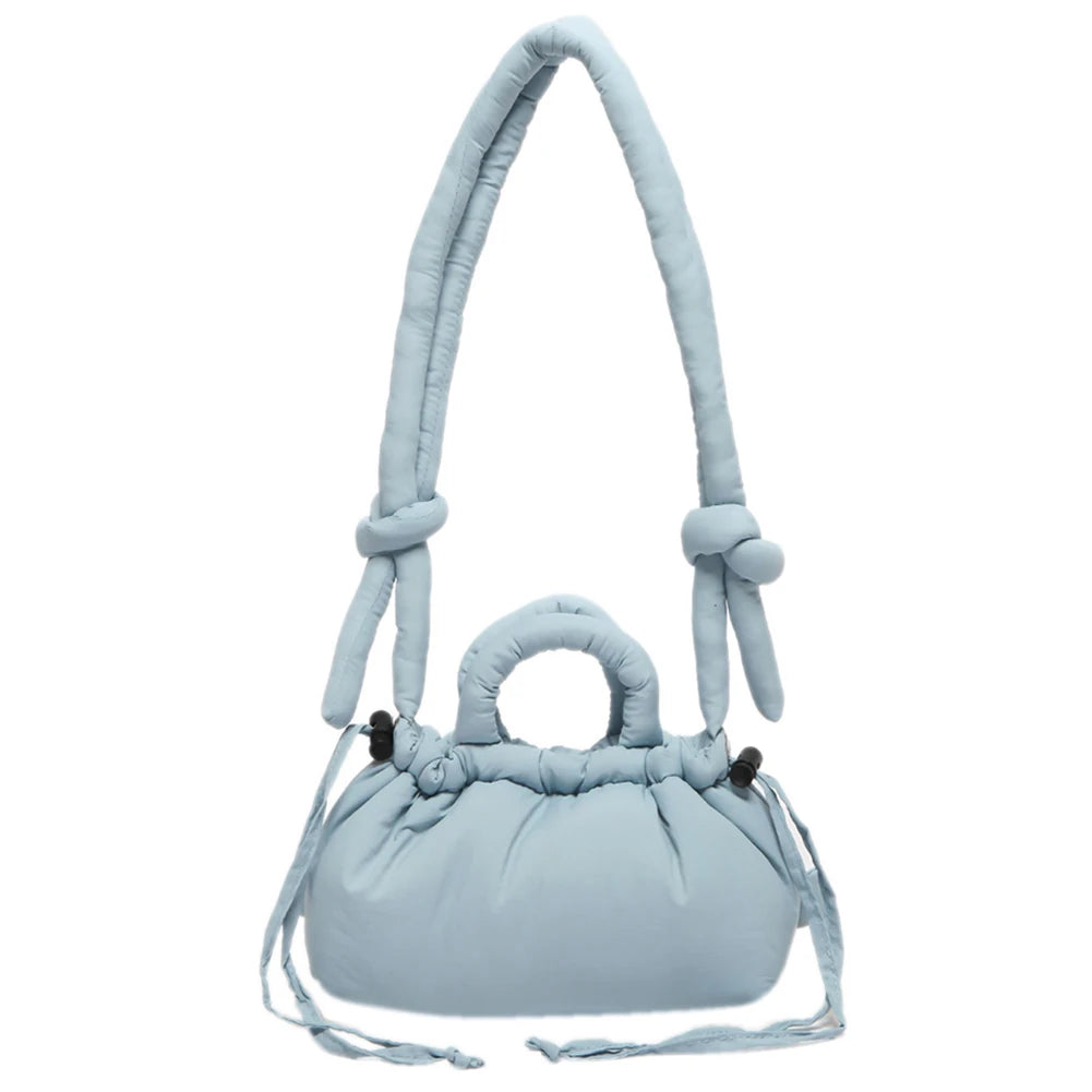 Puffer Tote Bag for Women Lightweight Down Cotton Padded Crossbody Bag Large Capacity Handbag Puffy Purse for Shopping Travel 