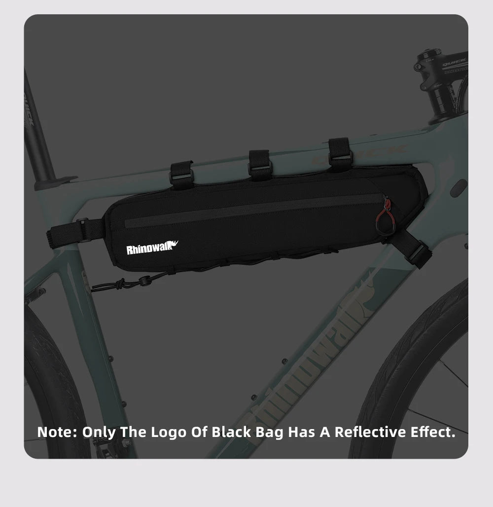 Rhinowalk Bike Frame Bag 2.1L-2.7L Splash-Proof Bicycle Under Tube Bag Triangle Bag Double Sided SBS Zipper Bottom binding syste