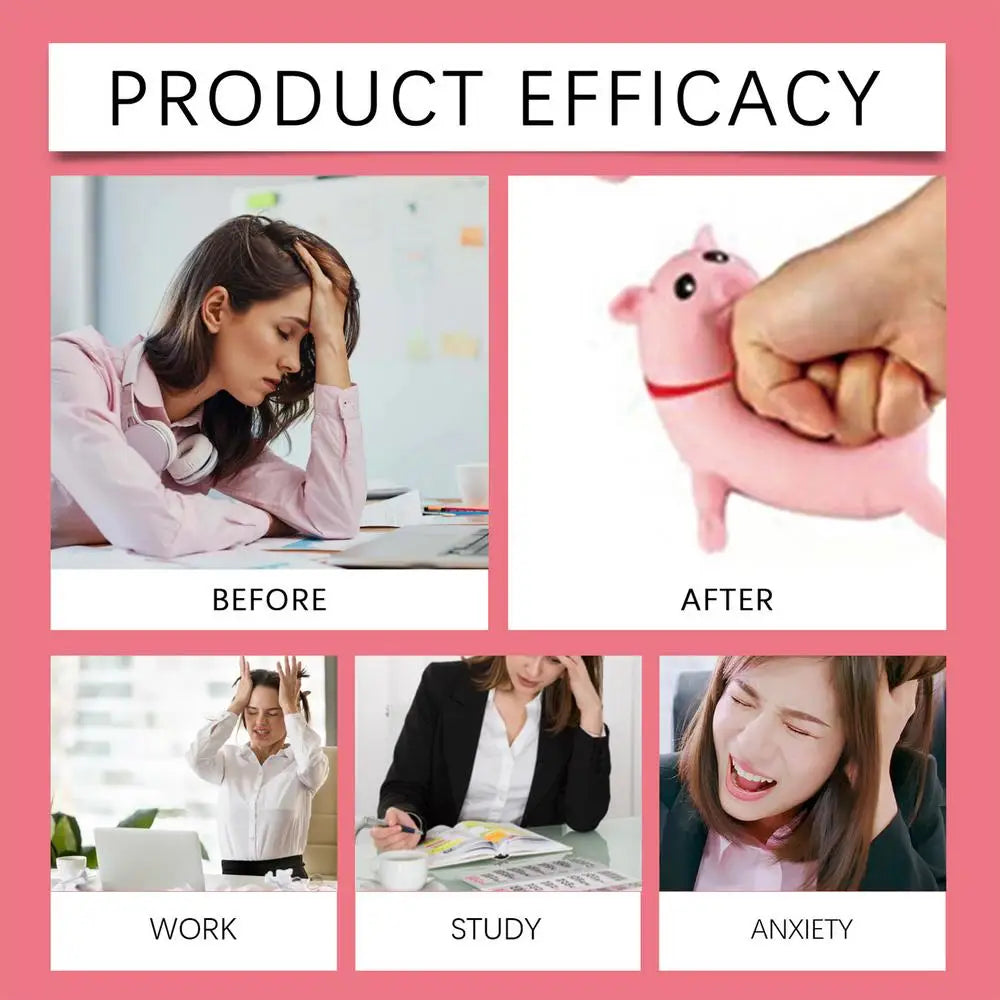 Cute Pink Pig Stress Relief Toy – Squeezable Animal Doll for Fun