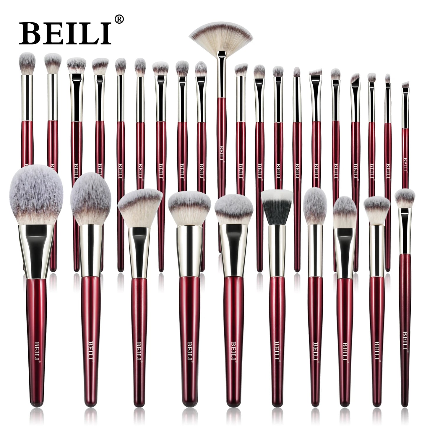 BEILI 9/15/30Pcs Pro Makeup Brushes Suitable for Foundation Powder Concealer Eyeshadow Eyebrow Eyelashes Eyeliner Brush Set-World Bazaar Life
