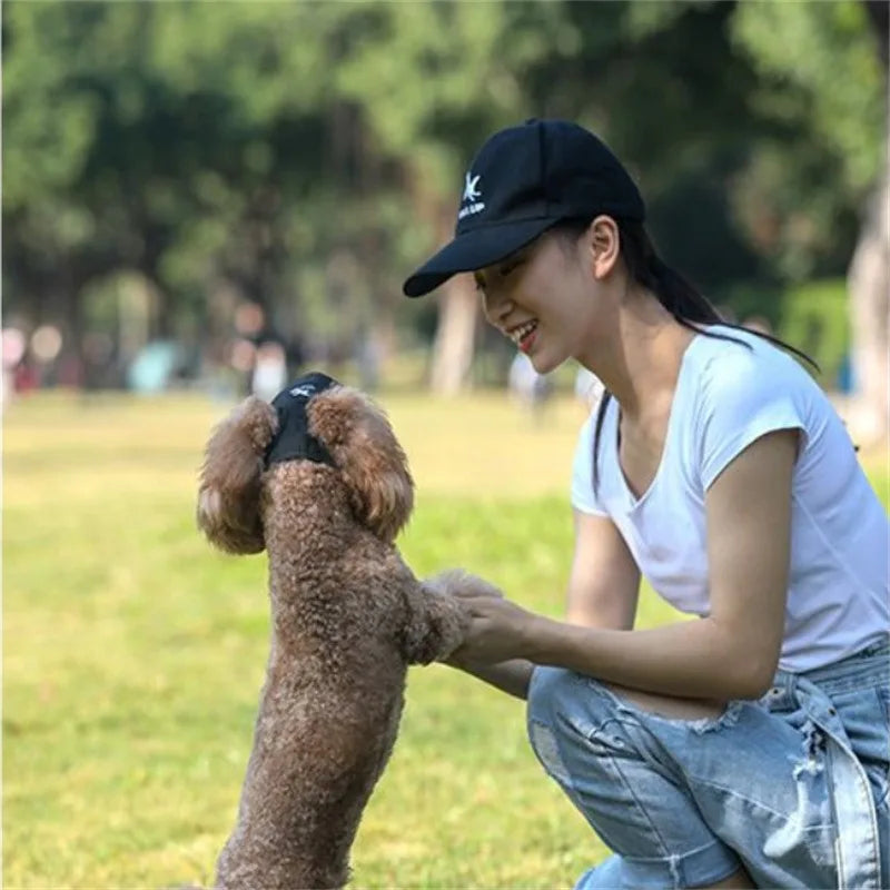 Small Puppy Pets Summer Solid Color Cap Dog Baseball Visor Hat Outdoor Accessories Sun Bonnet Travelhelmet-World Bazaar Life