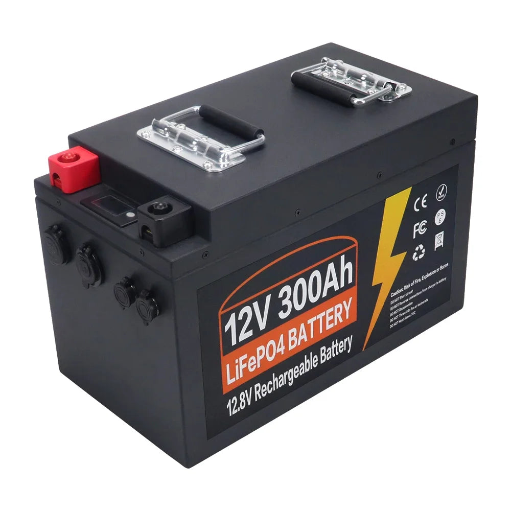 Lithium Iron Phosphate Battery 12V 300Ah LiFePO4 Built In BMS for Replacing Most of Backup Power Home Energy Storage Tax Free