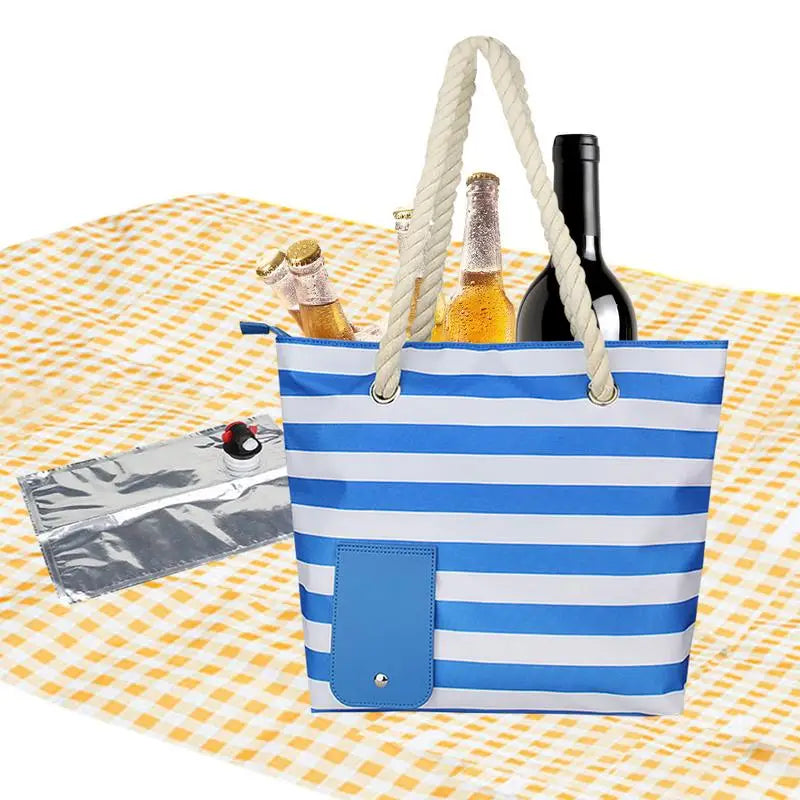Wine Tote with Drink Dispenser Insulated Cooler Bag with Leakproof & Insulated Compartment Insulated Tote Shoulder Bag for Beach-World Bazaar Life