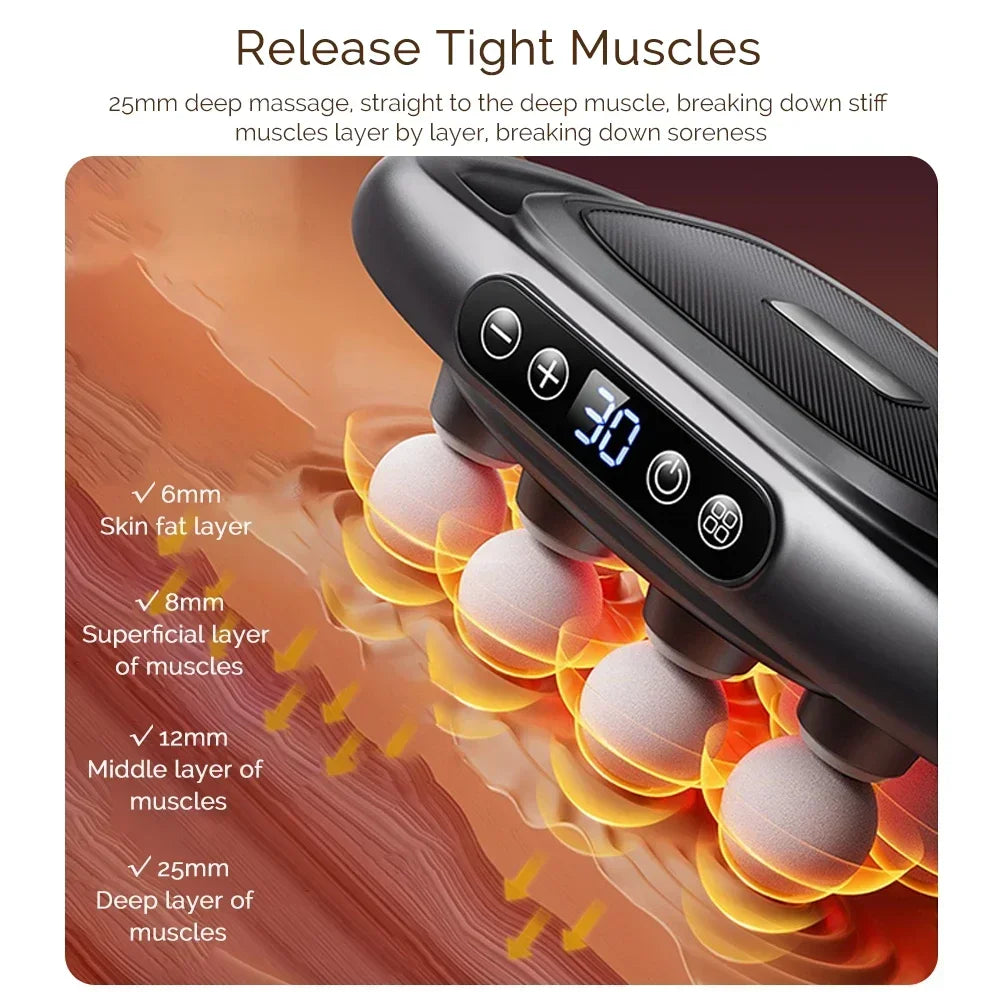 High-Power 16 Head Percussion Massage Gun - 48kg Deep Tissue Relief for Athletes & Fitness Enthusiasts Body Massager