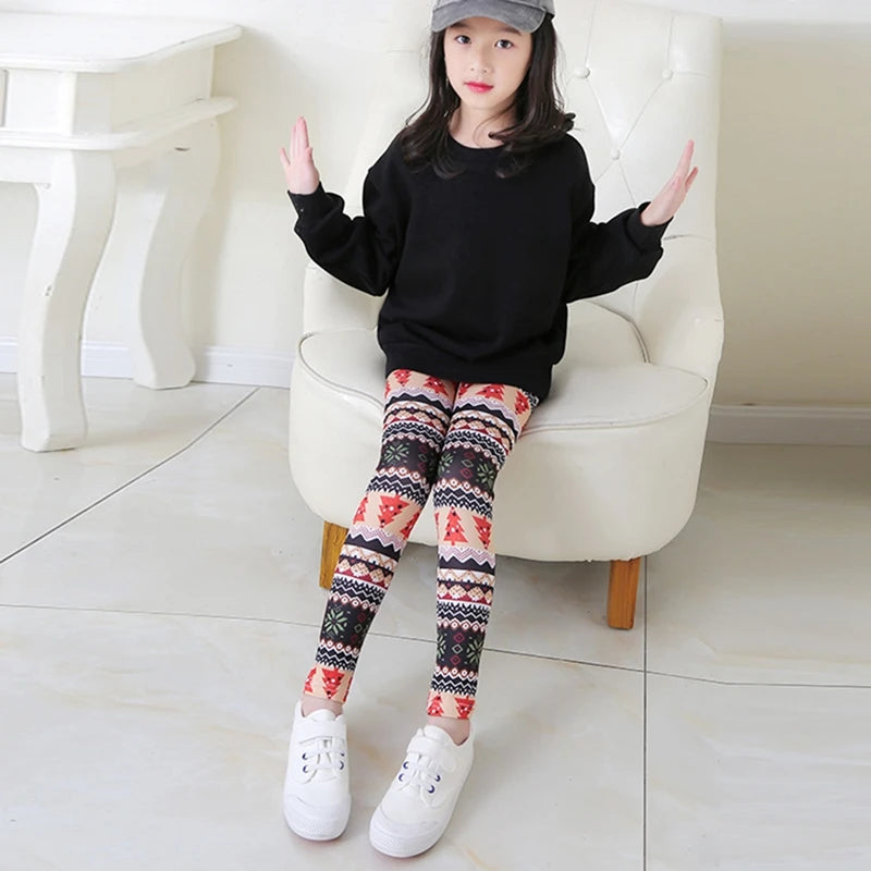Spring Autumn Kids Pants for Girls Cartoon Girls Leggings Elastic Kids Dance Pants Thickened Kids Clothing for 4-12 Years Old-World Bazaar Life