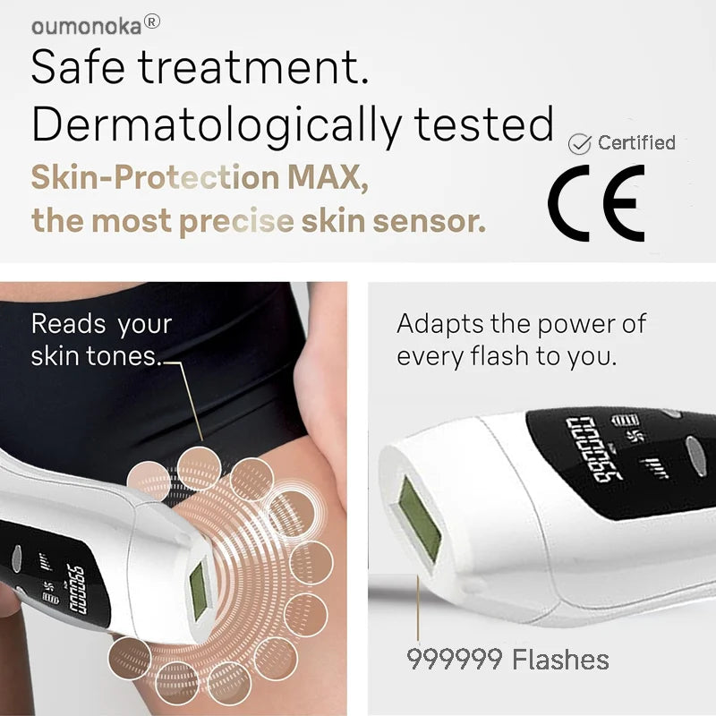 IPL Hair Removal Device 999999 Flashes Permanent Epilator Body Treament Home Use for Women Men Facial Shaver Cutting Machine
