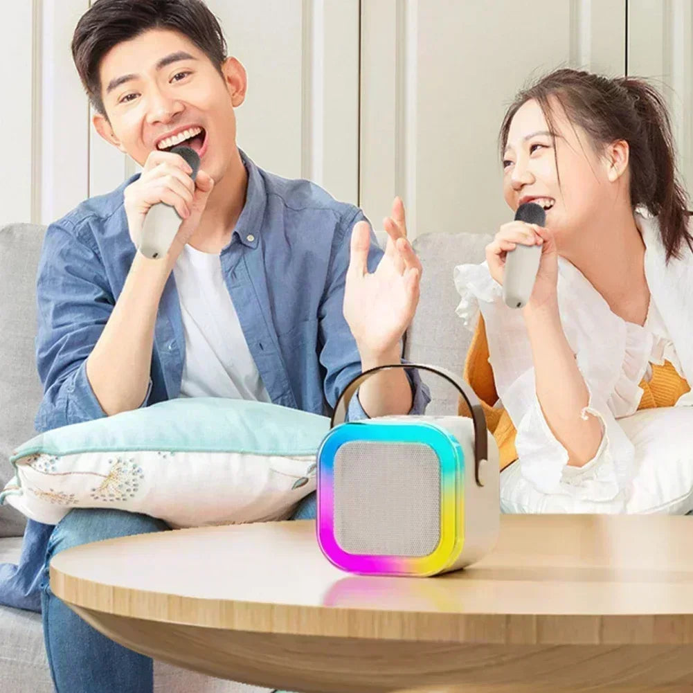 K12 Bluetooth Karaoke Machine Portable 5.3 PA Speaker System with 1-2 Wireless Microphones Home Family Singing Children's Gifts-World Bazaar Life