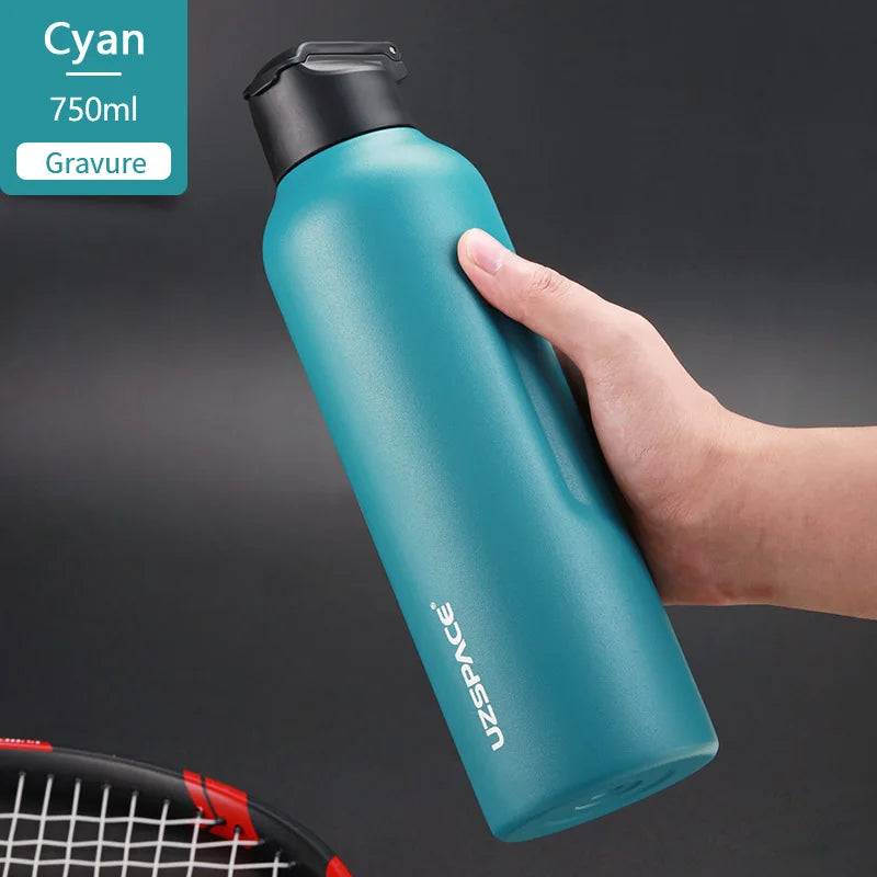 Stainless Steel Thermal Bottle - 2 Lids, Straw & Portable-World Bazaar Life