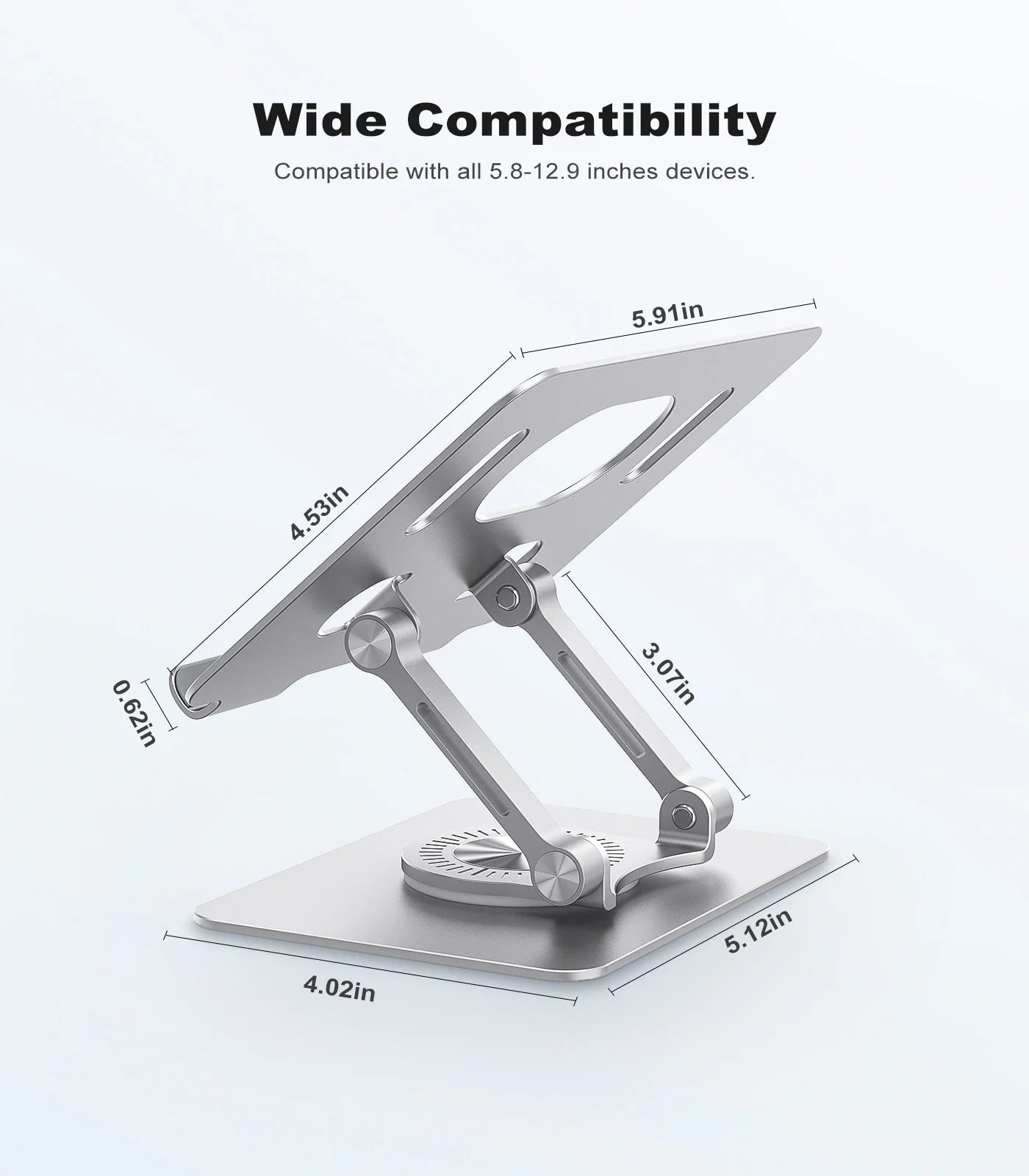 ST02 Tablet Stand Adjustable with 360 Swivel Base Aluminum Tablet Stand Holder Universal Tablet Holder for iPad Samsung - World Bazaar Life