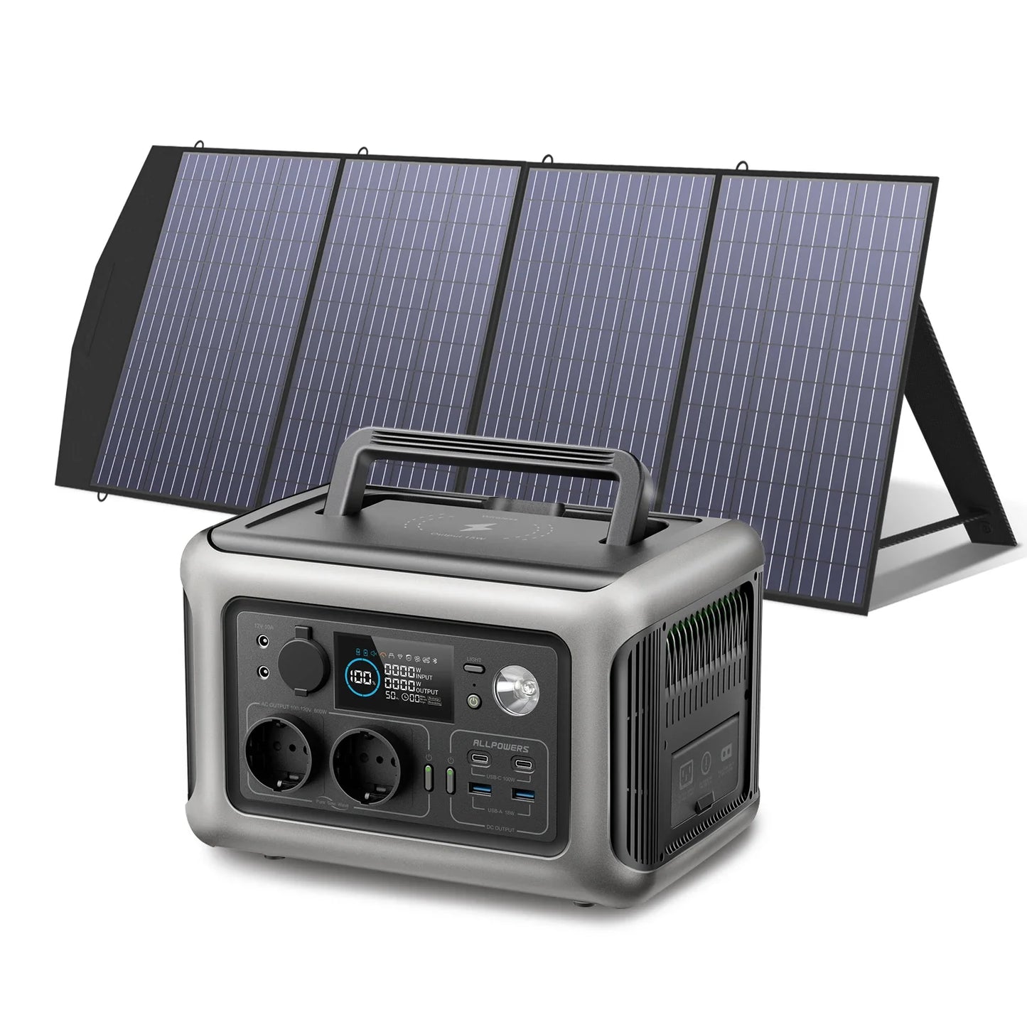 ALLPOWERS Portable Power Station R600, 299Wh LiFeP04 Battery with 2x 600W (1200W Surge) AC Outlets for Outdoor Camping RV Home