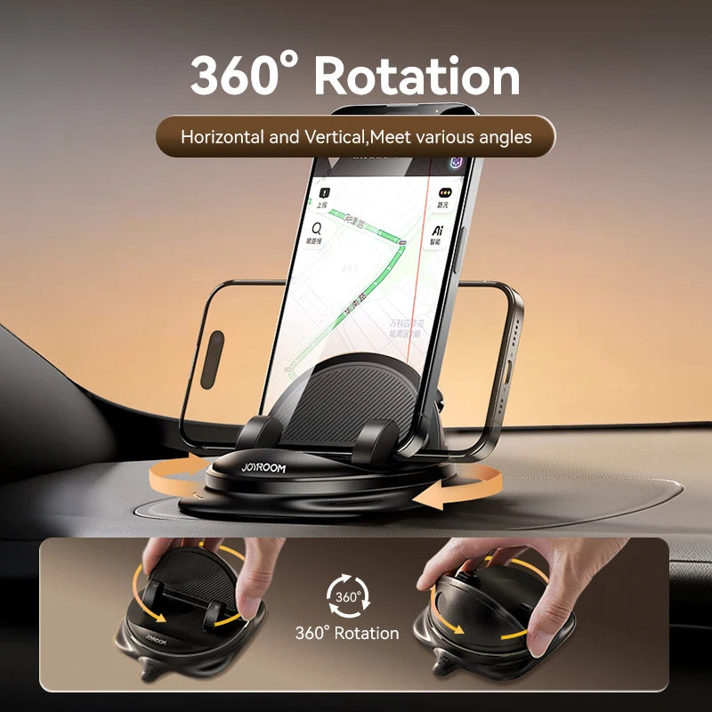 Joyroom Dashboard Car Phone Holder Universal 360° Rotation Silicone Phone Mount One-Handed Operation Phone Holder For Car Use - World Bazaar Life