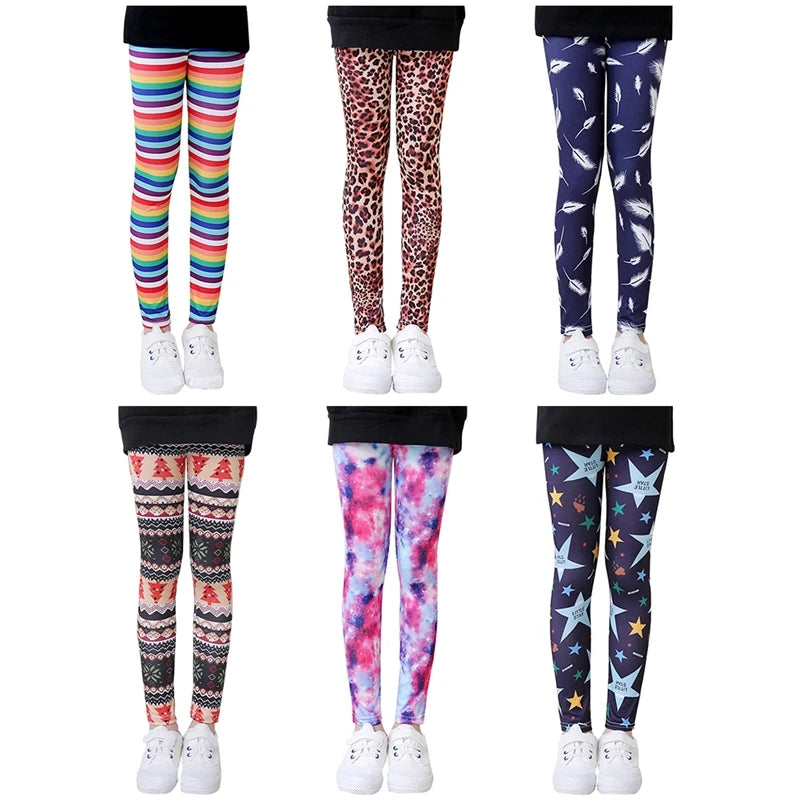 Spring Autumn Kids Pants for Girls Cartoon Girls Leggings Elastic Kids Dance Pants Thickened Kids Clothing for 4-12 Years Old-World Bazaar Life