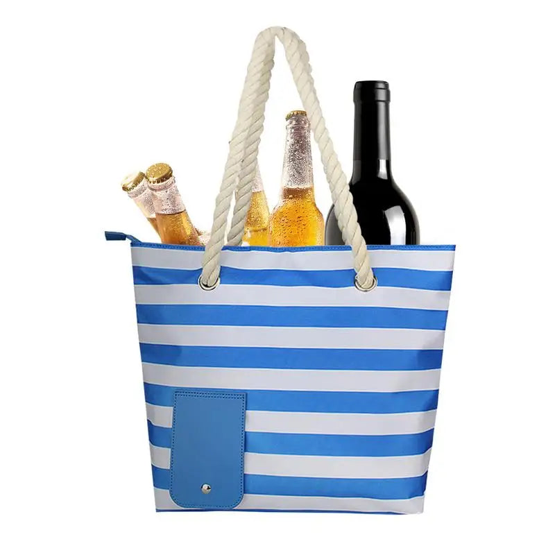 Wine Tote with Drink Dispenser Insulated Cooler Bag with Leakproof & Insulated Compartment Insulated Tote Shoulder Bag for Beach-World Bazaar Life