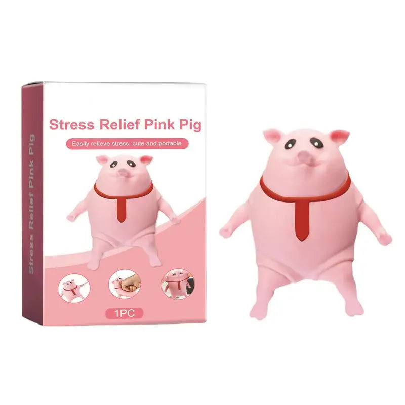 Cute Pink Pig Stress Relief Toy – Squeezable Animal Doll for Fun