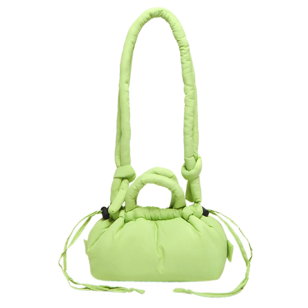 Puffer Tote Bag for Women Lightweight Down Cotton Padded Crossbody Bag Large Capacity Handbag Puffy Purse for Shopping Travel 