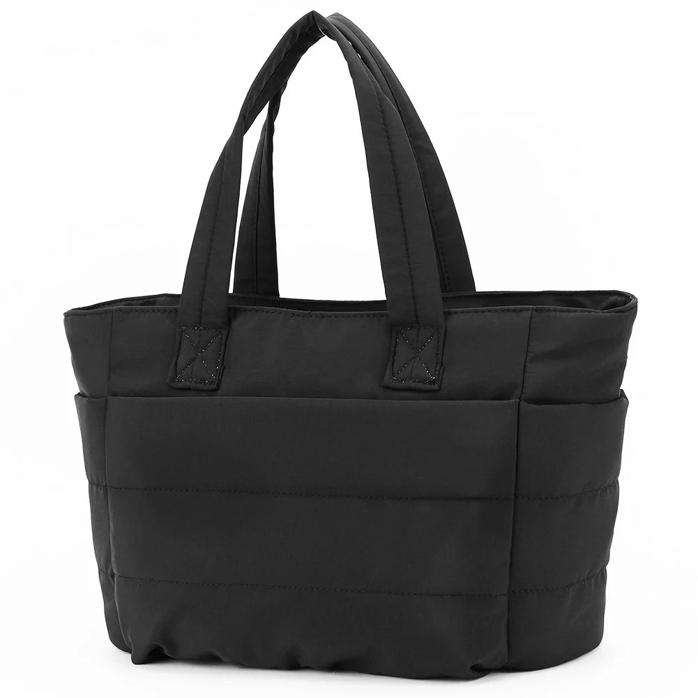 Puffer Tote Bag for Women Lightweight Down Cotton Padded Crossbody Bag Large Capacity Handbag Puffy Purse for Shopping Travel ?-World Bazaar Life
