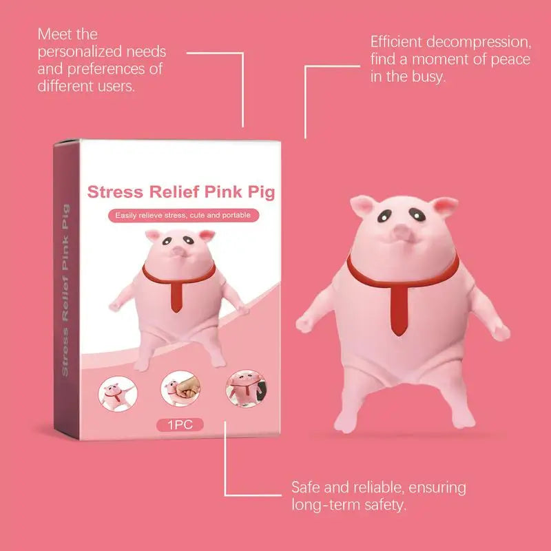 Cute Pink Pig Stress Relief Toy – Squeezable Animal Doll for Fun