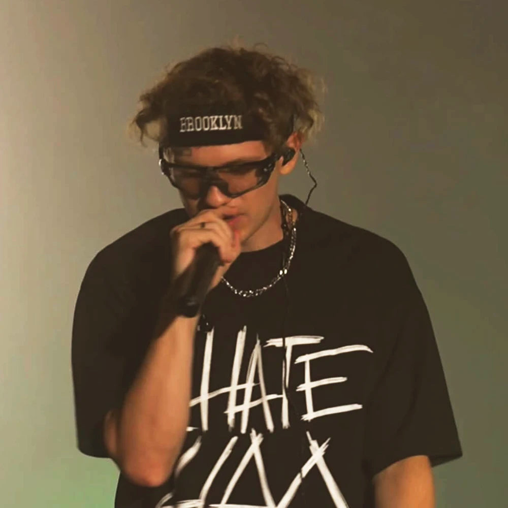 Oversized Men's Clothing Streetwear I HATE LIDA Print Hip Hop Korean Short Sleeve Y2k Tops Tee Cotton Graphic Unisex Tshirt Goth-World Bazaar Life