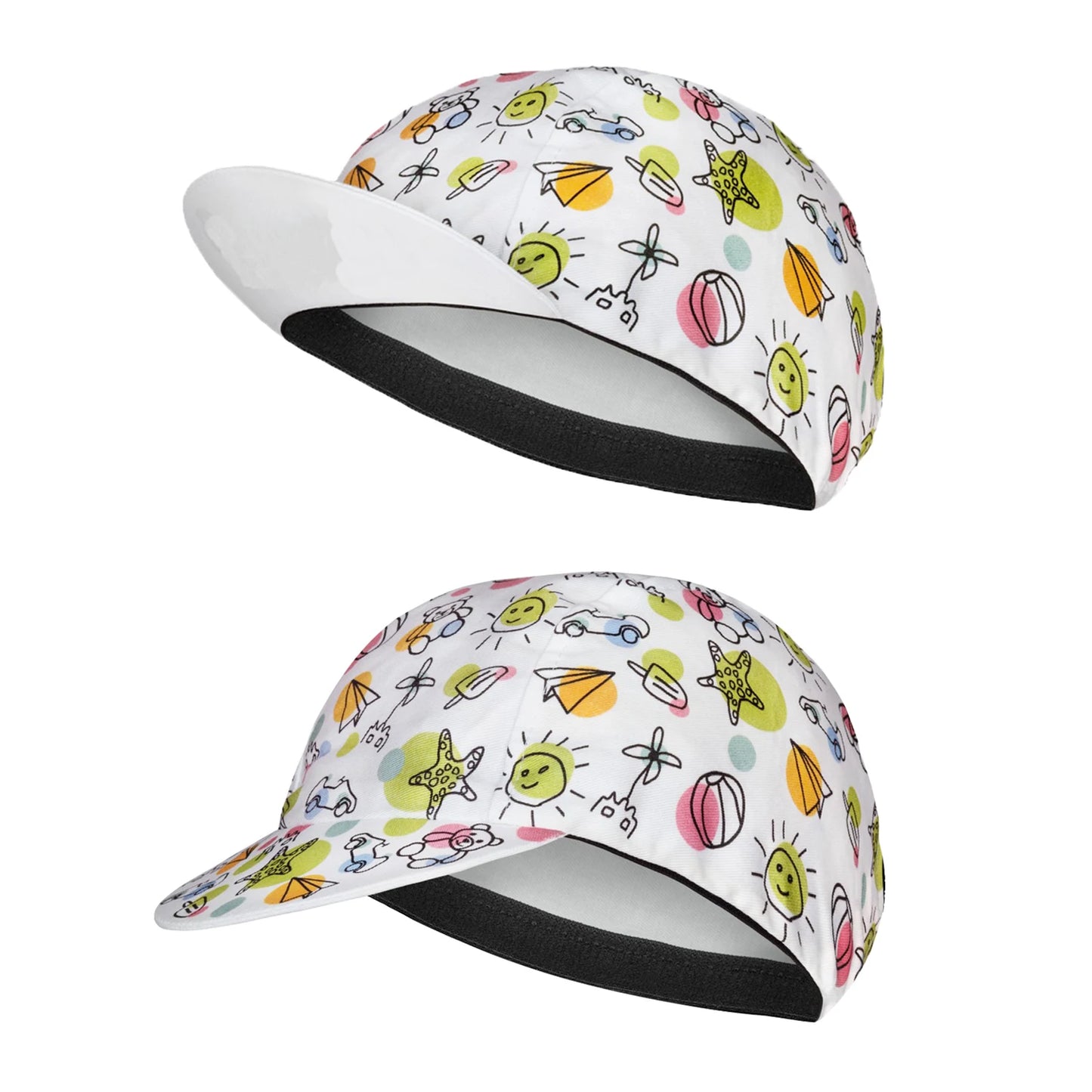 SweetMatt Classic Retro Beer Coffee Ice Cream Cartoon Polyester Cycling Caps Bicycle Quick Dry Sports Hats Summer Bike Balaclava
