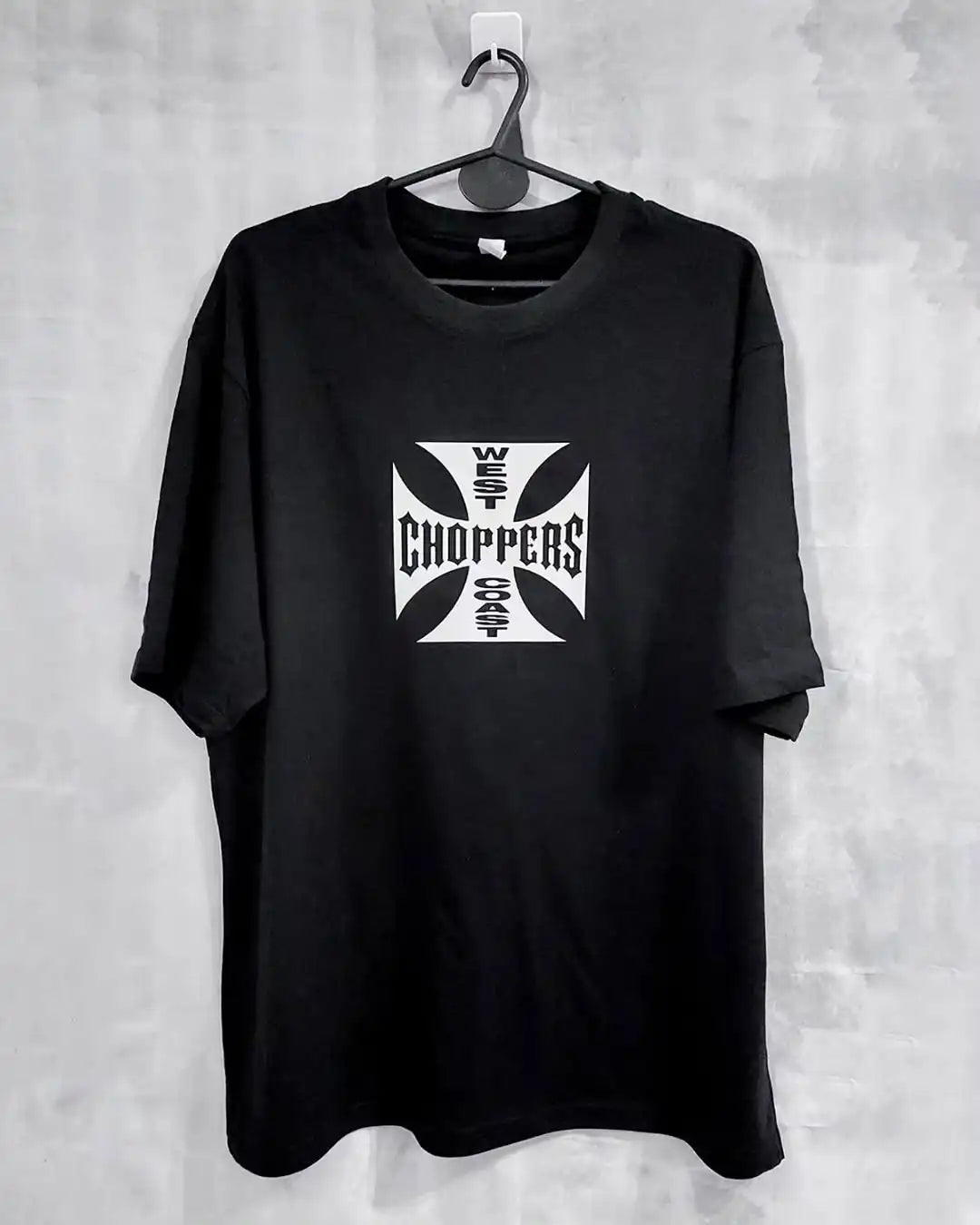 West Coast Choppers Cross Frame Print Tshirt Male Hip Hop Streetwear Oversized T-shirts Fashion Tees Men's Fleece Short Sleeve-World Bazaar Life