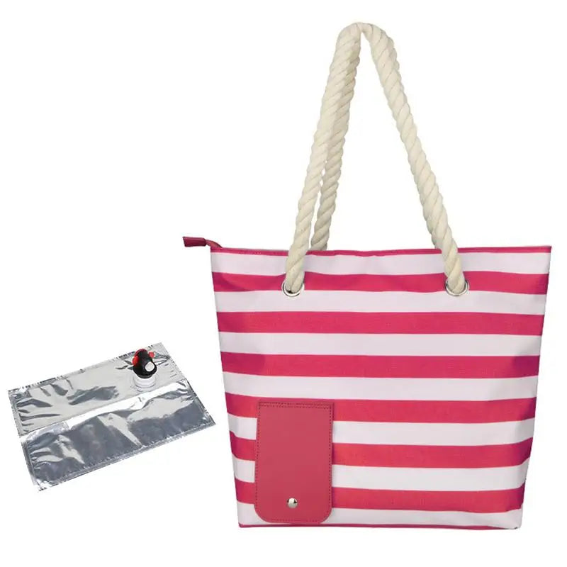 Wine Tote with Drink Dispenser Insulated Cooler Bag with Leakproof & Insulated Compartment Insulated Tote Shoulder Bag for Beach-World Bazaar Life