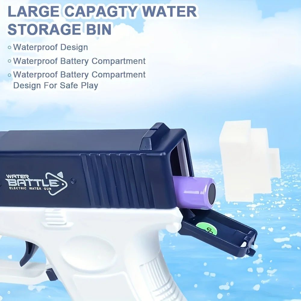 Elektrische Wasserpistole für Erwachsene – wiederaufladbare elektrische automatische Wasserpistole mit Trommel, Strand, Pool, Schwimmen, Party im Freien, 500 cc