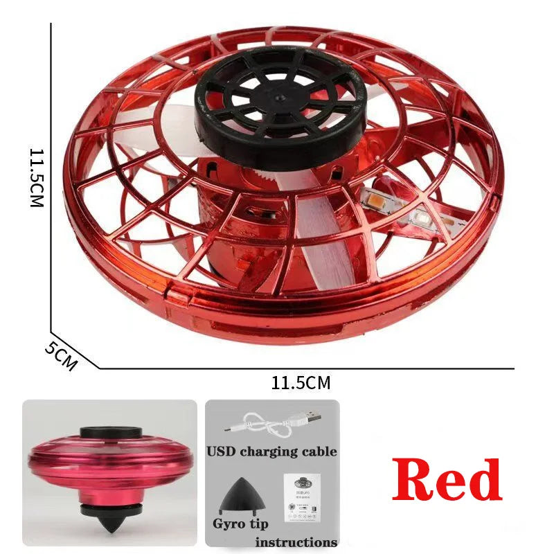 UFO Fingertip Gyroscope Sensing Toy, Fun Floating Luminous Gyroscope Stress Reducing Toy Children's Birthday Toy Gift