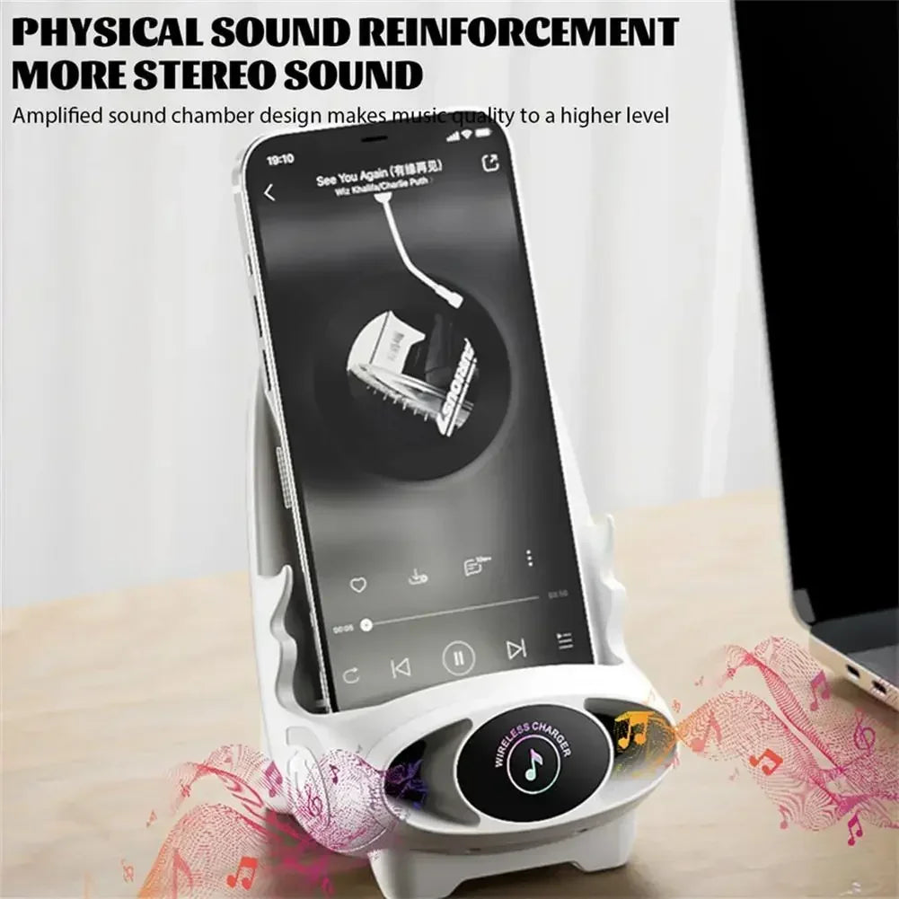 Desktop Vertical Holder Magnetic Wireless Charger Mobile Phone Stand Unique Mini Chair Shape Tablet Phone Fast Charging Station