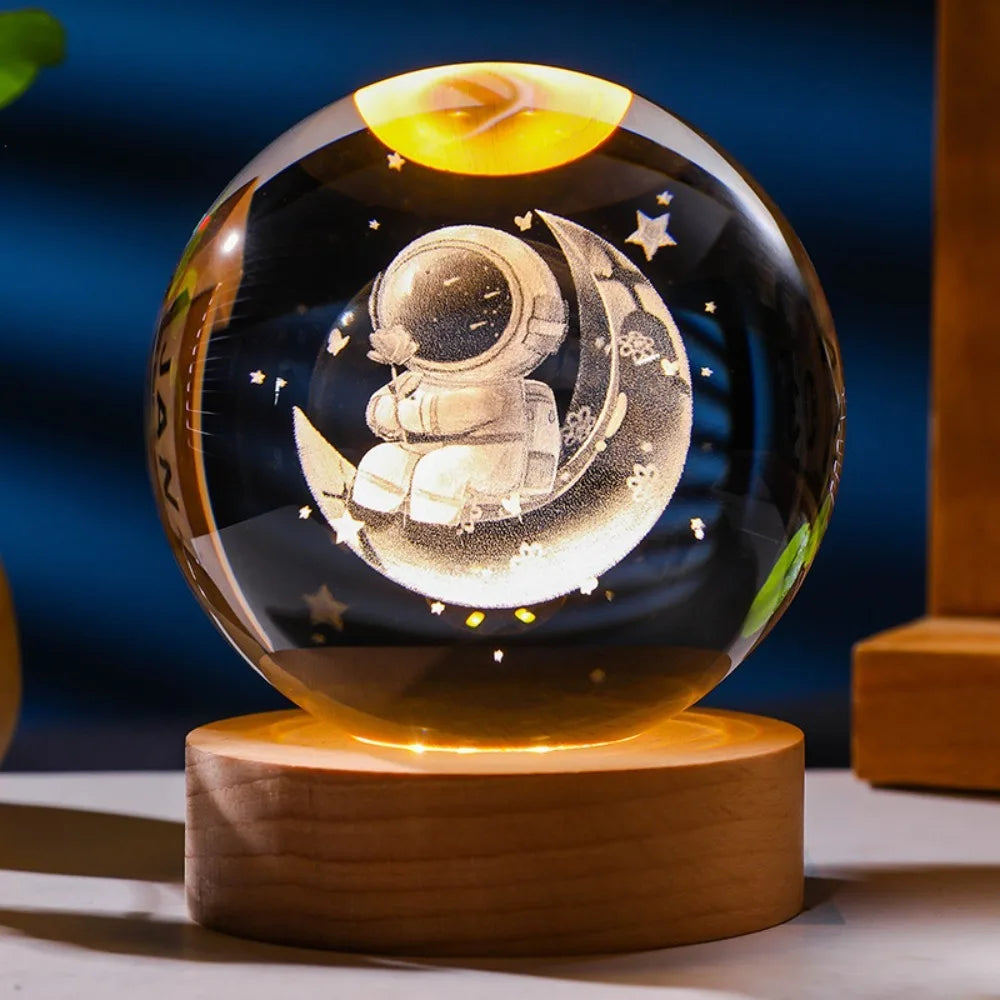 3D Axolotl Laser Engraved Crystal Night Light - Perfect Gift for Kids & Loved Ones-World Bazaar Life