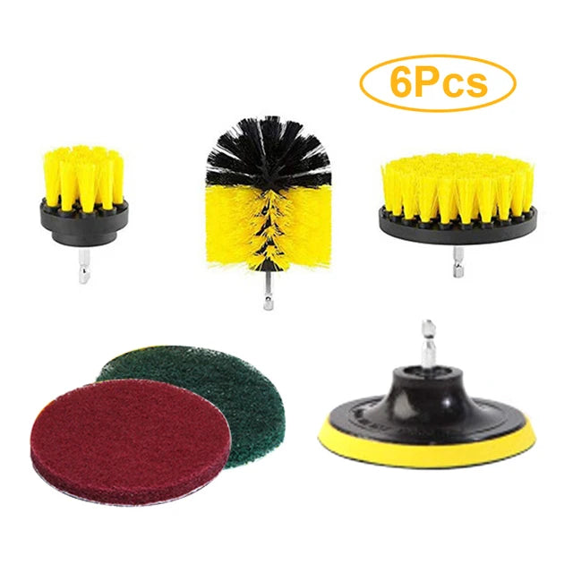 UNTIOR Electric Drill Brush Kit Power Scrubber Brush Attachments Set Scrub Wash Brushes Tools for Car Floor Tires Toilet Cleanin-World Bazaar Life