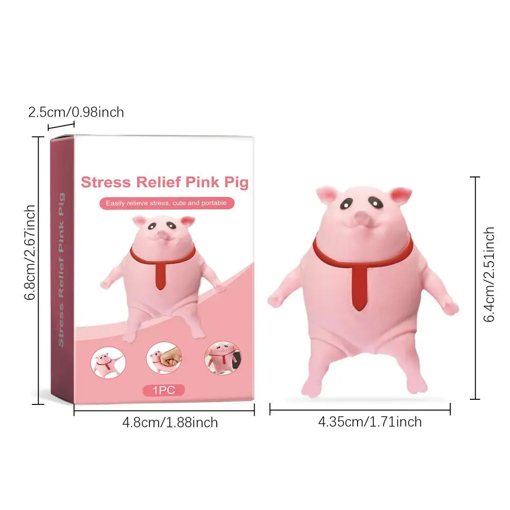 Cute Pink Pig Stress Relief Toy – Squeezable Animal Doll for Fun
