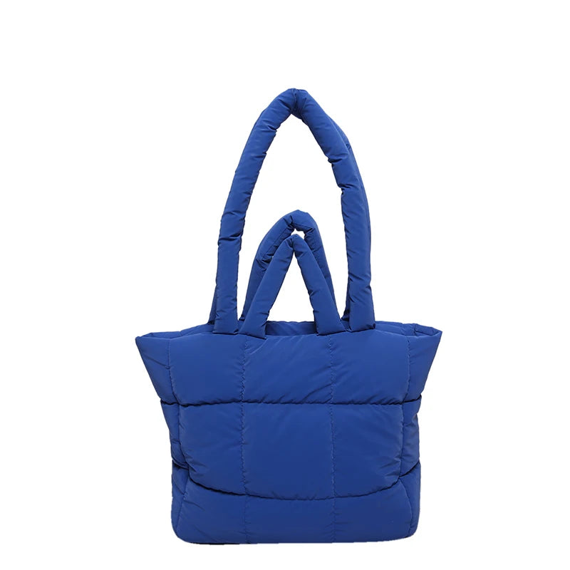Puffer Tote Bag for Women Lightweight Down Cotton Padded Crossbody Bag Large Capacity Handbag Puffy Purse for Shopping Travel ?-World Bazaar Life