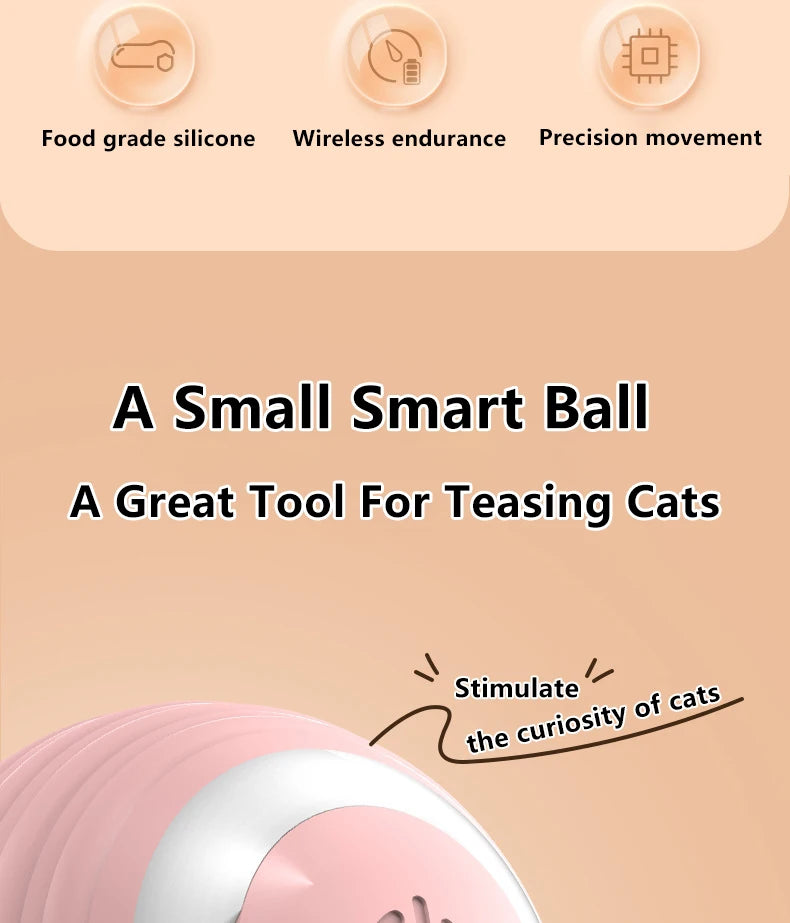 Cat Interactive Ball Smart Pet Cat Toys Indoor Automatic Rolling Magic Ball Electronic Interactive Cat Toy Cat Game Accessories-World Bazaar Life