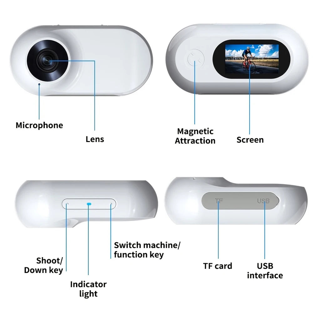 Sport Action Camera HD 1080P Wireless Collar Camera No WiFi Needed Dog Cat Pet Collar Camera Video Recorder for Indoor/Outdoor