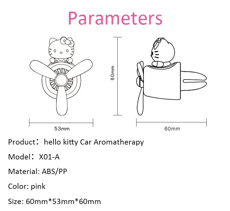 Sanrio Accesiories Hello Kitty Car Small Plane Fragrance Car Decoration Accessories Kawaii Outlet Air Freshener New Hot Sale-World Bazaar Life