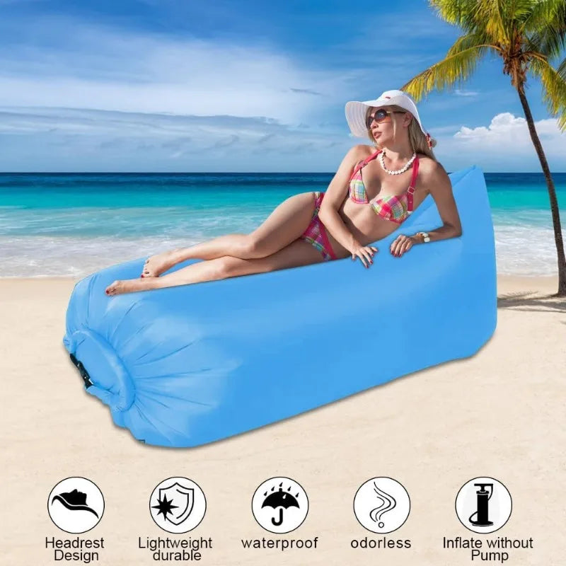 Air Sofa Bed for Camping, Beach & Travel – Compact & Waterproof-World Bazaar Life